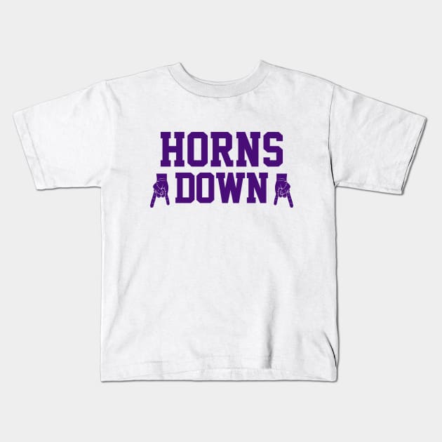 Horns Down - White/Purple Kids T-Shirt by KFig21